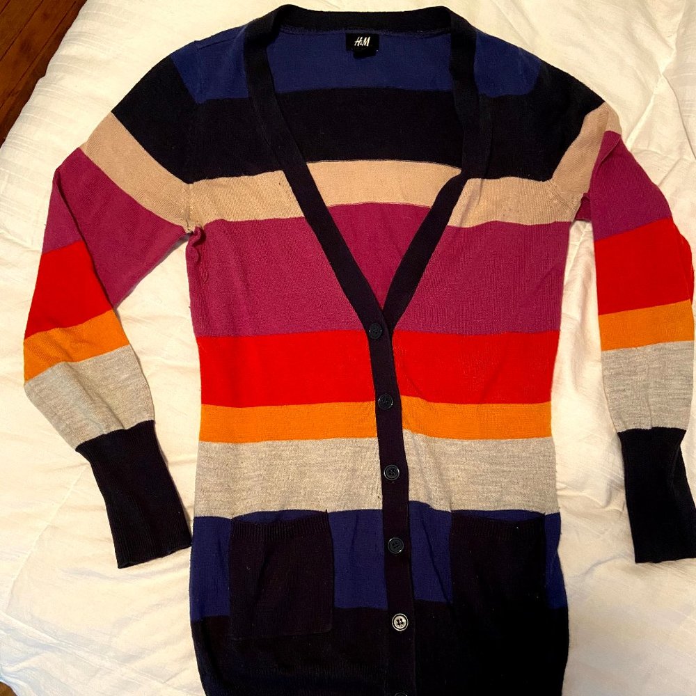 Multi-Color Striped Cardigan